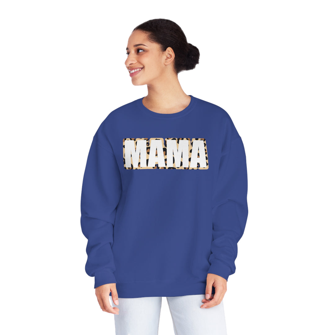 white leopard MAMA Unisex NuBlend® Crewneck Sweatshirt