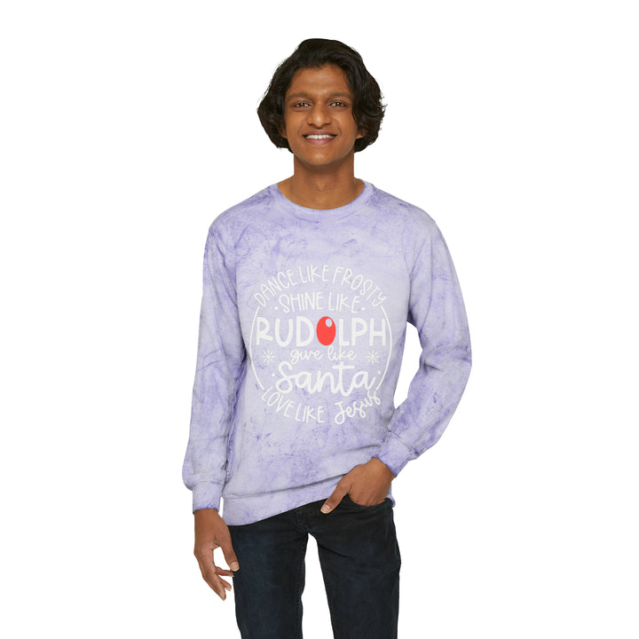Rudolph=Unisex Color Blast Crewneck Sweatshirt