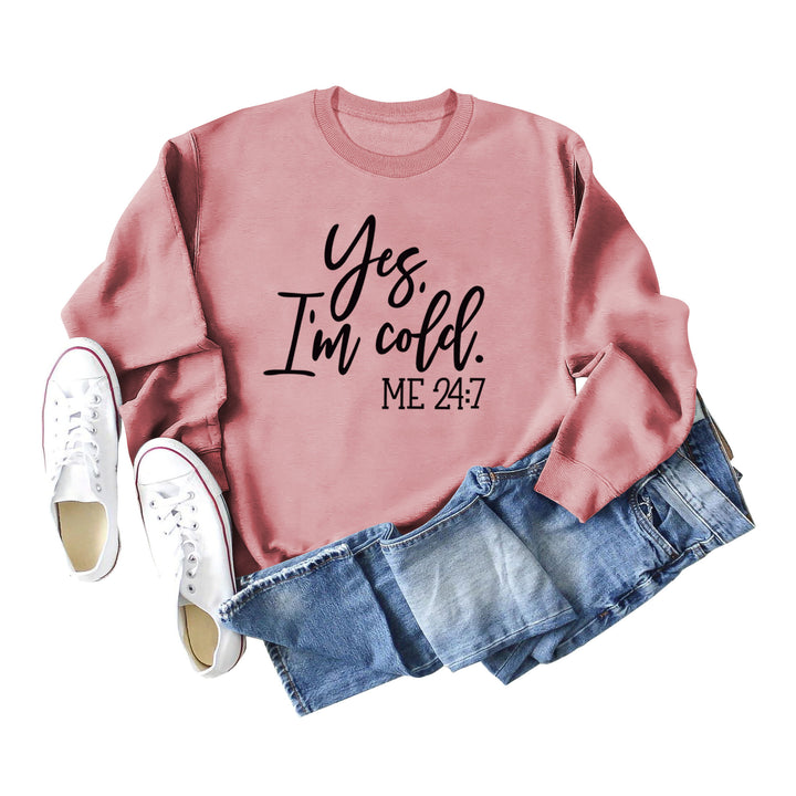 Letter Print Sweatshirt Crew Neck Cotton Women's Retro Fashion
