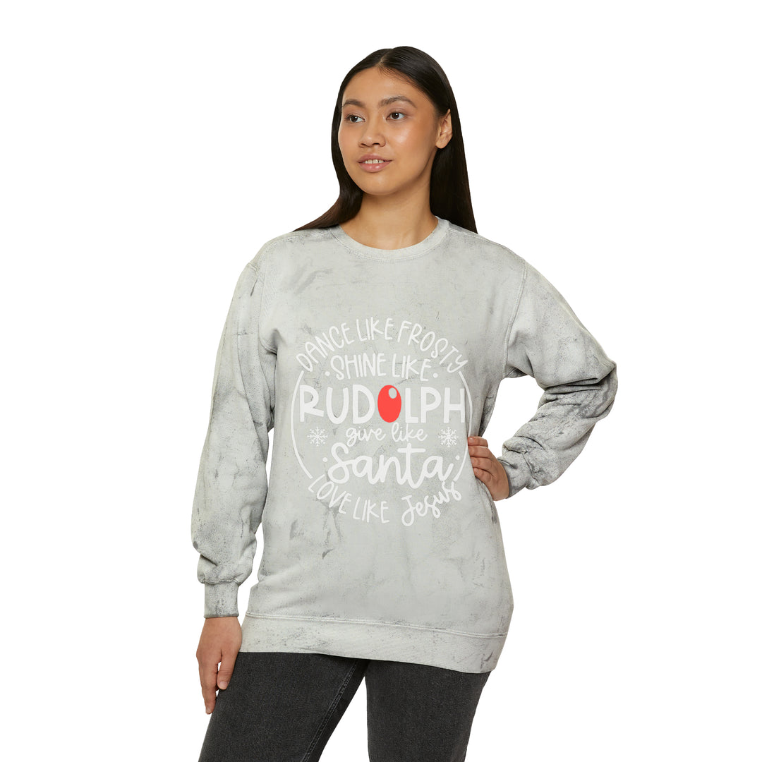 Rudolph=Unisex Color Blast Crewneck Sweatshirt