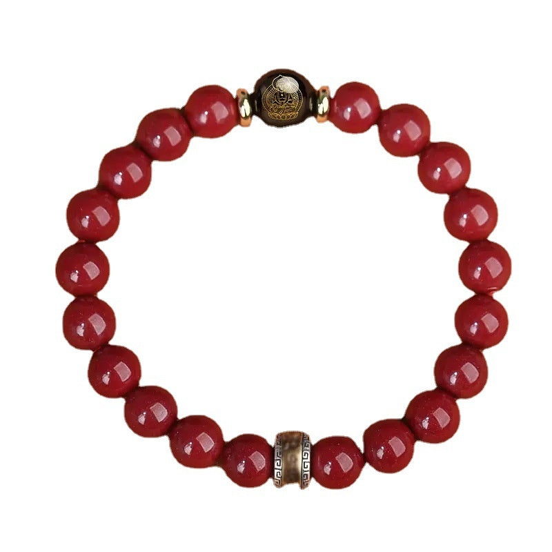 Cinnabar Bracelet Men's Purple Gold Sand Benming Buddha Bracelet