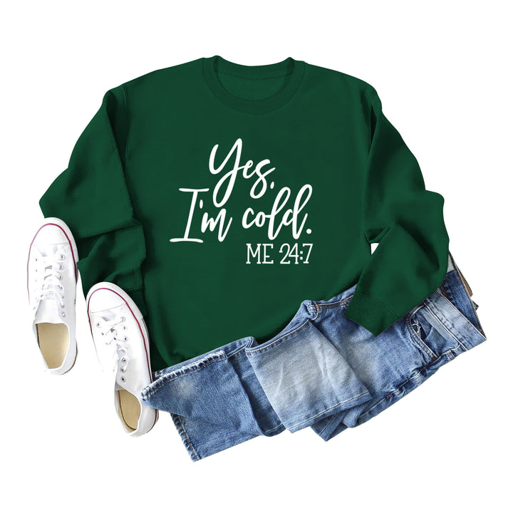 Letter Print Sweatshirt Crew Neck Cotton Women's Retro Fashion