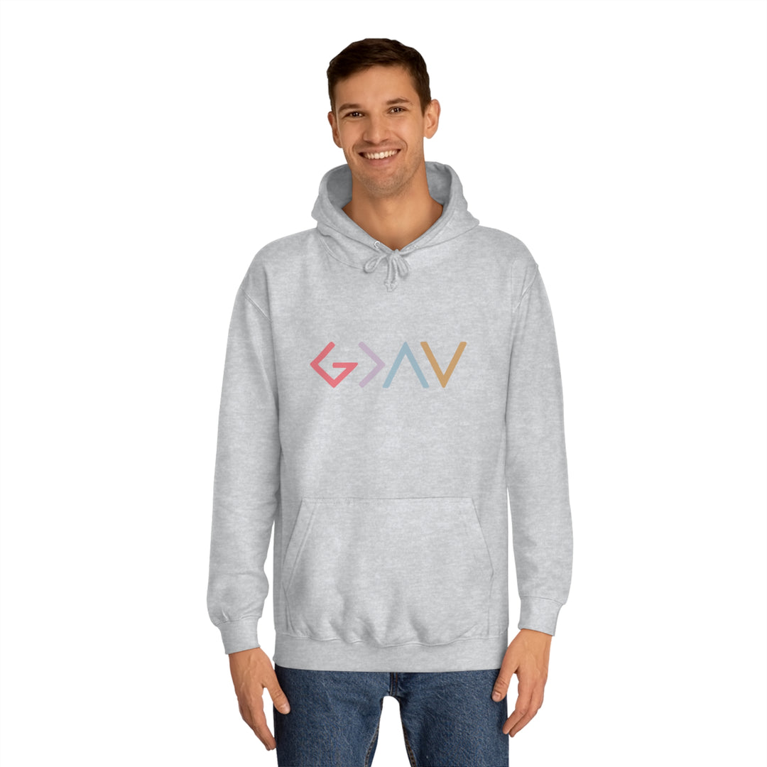 God Is Greater Unisex College Hoodie