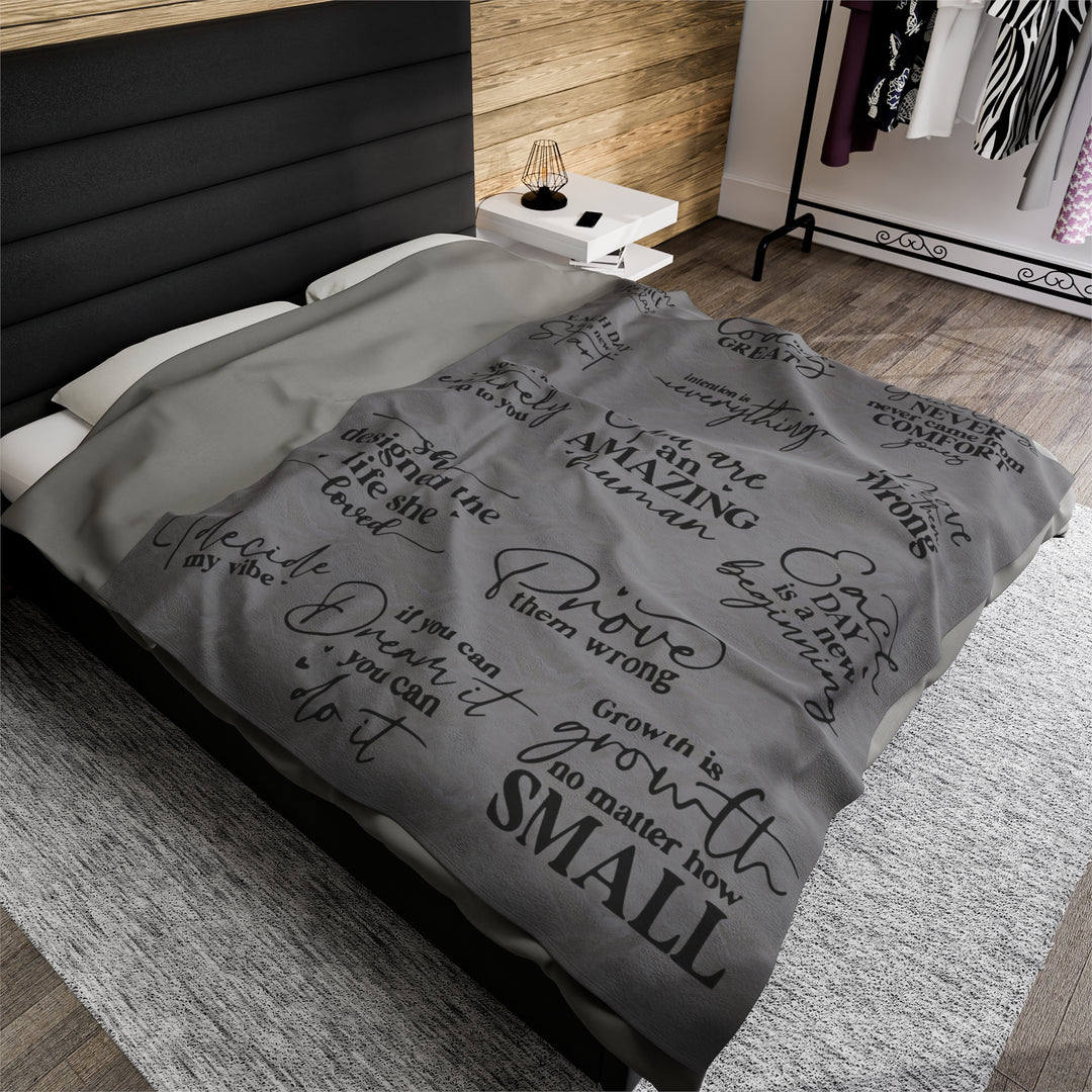 Inspirational Quote-Velveteen Plush Blanket