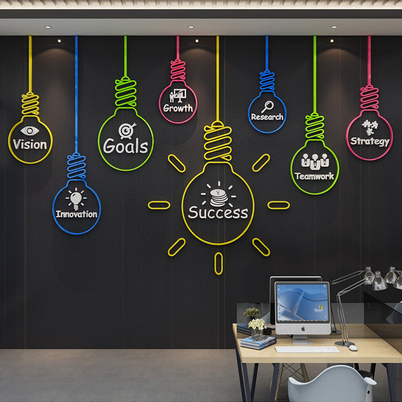 Light Bulb Inspirational Slogan Wall Sticker