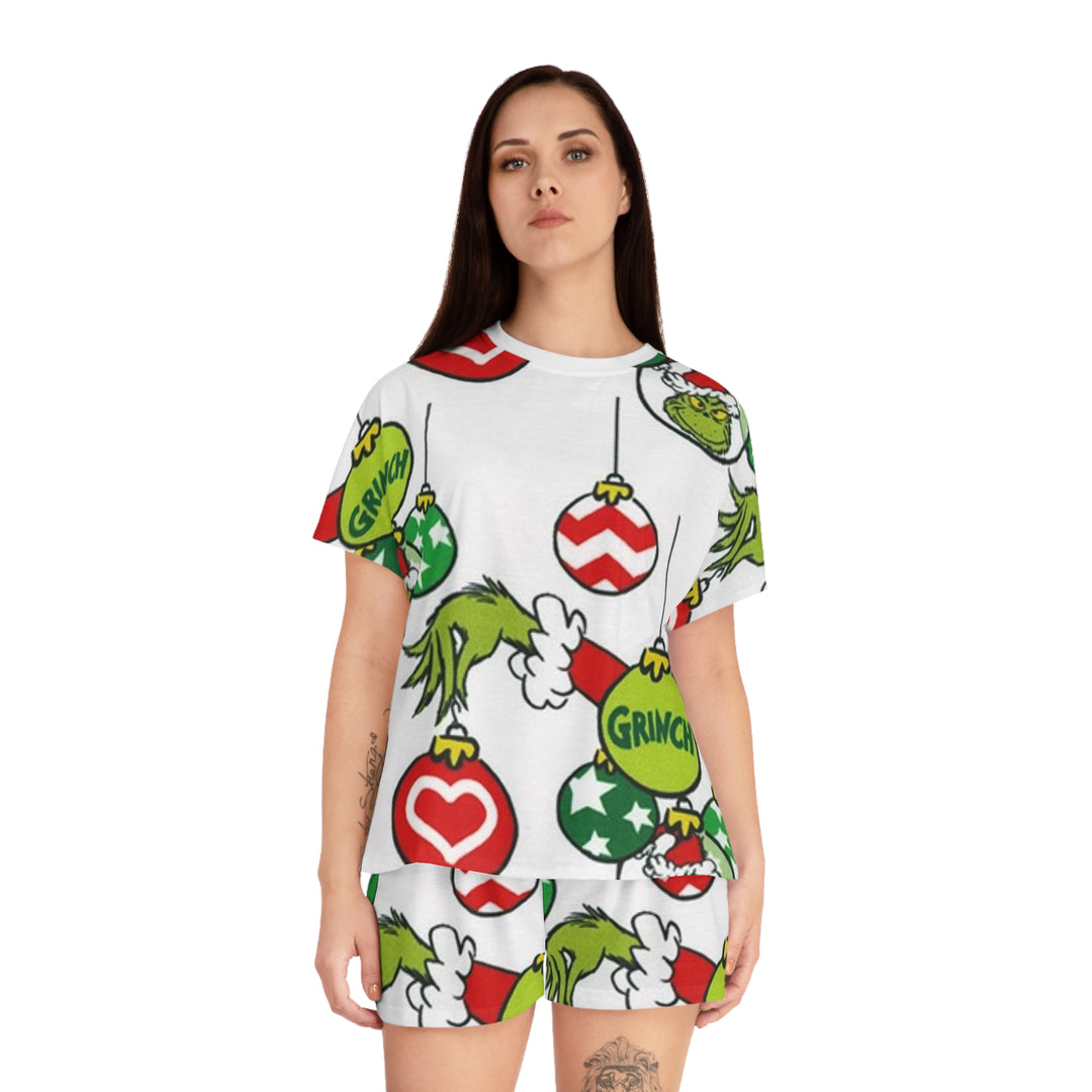 Grinch Women's Short Pajama Set (AOP)