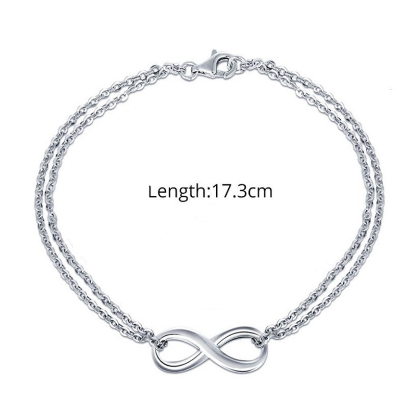 8-word Necklace Infinite Symbol Bracelet Hollow Ring Ornament Three-piece Set