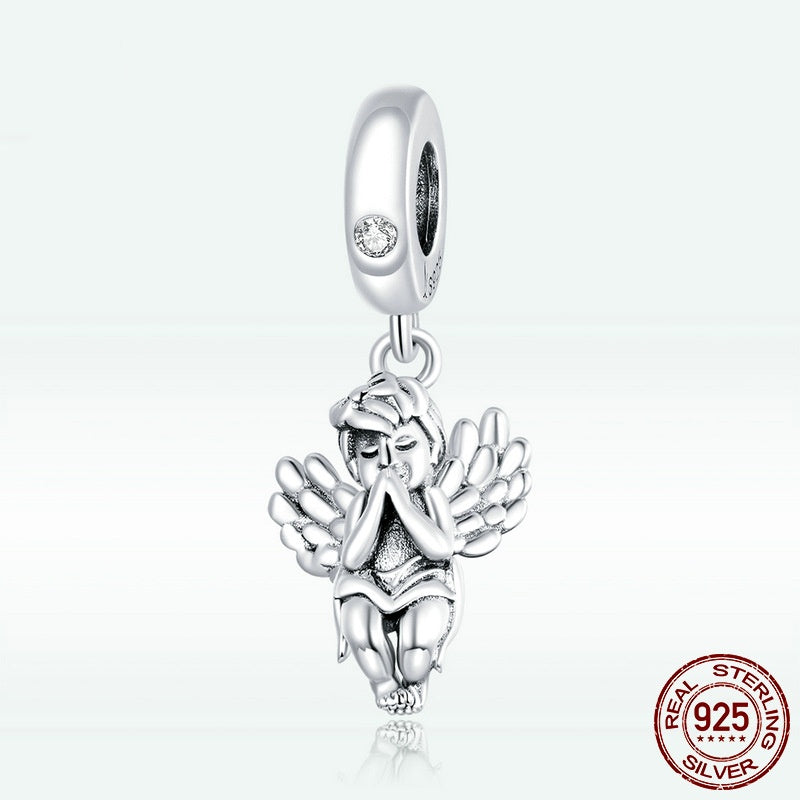 Pure Cute Little Angel S925 Sterling Silver Pendant Ornament Accessories