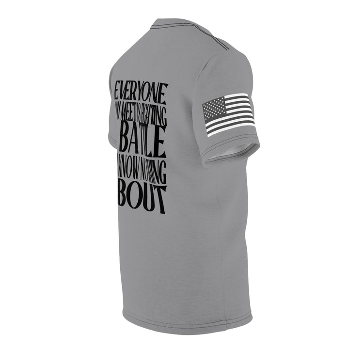 BE KIND -GREY-BLACK SEAM-Unisex Cut & Sew Tee (AOP)