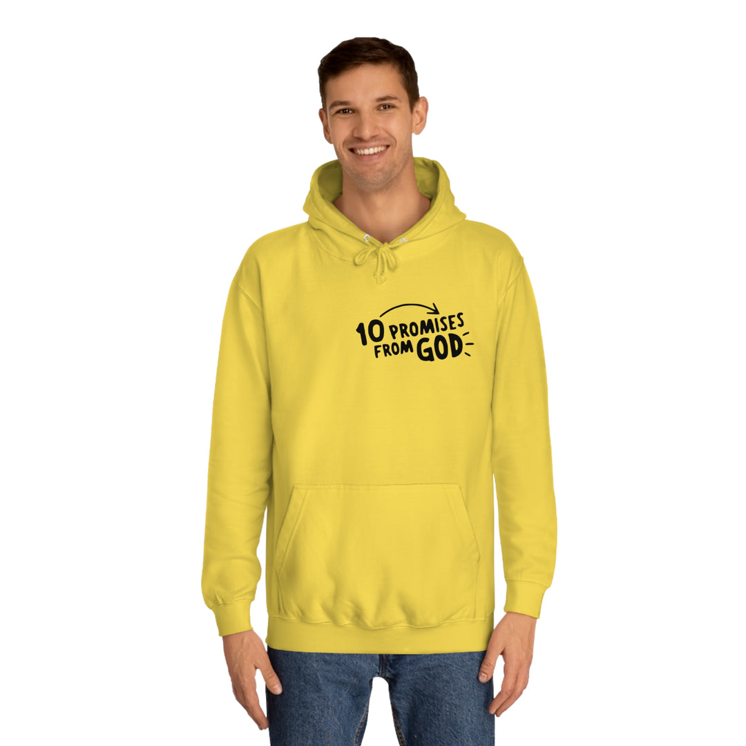 10 Promises Of God=Unisex College Hoodie