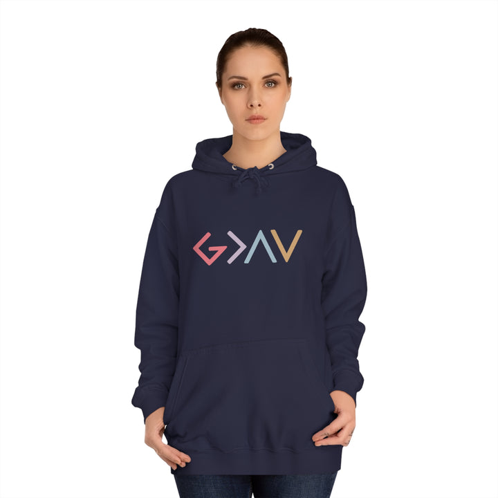 God Is Greater Unisex College Hoodie