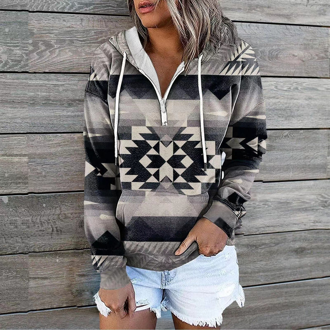 Female Ethnic Tribal Hoodie Coat