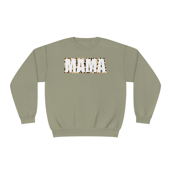 white leopard MAMA Unisex NuBlend® Crewneck Sweatshirt