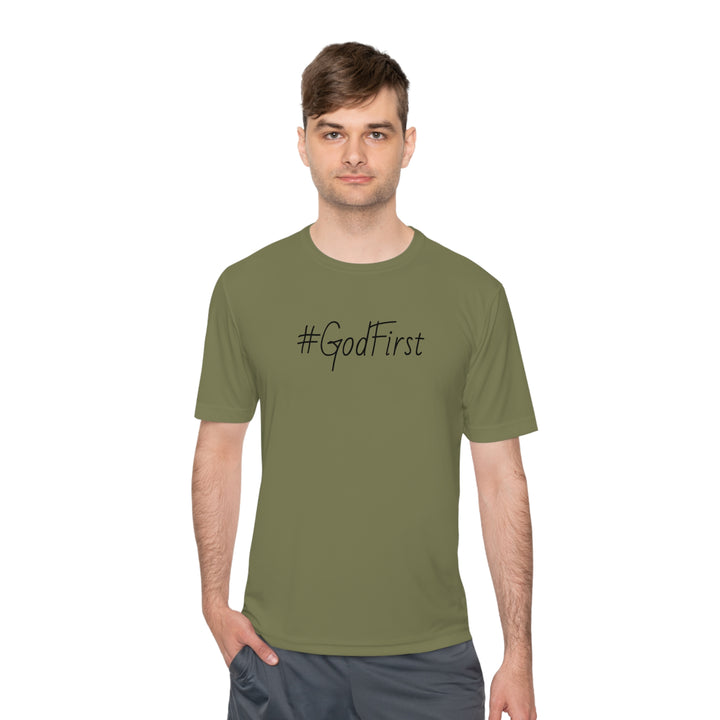 #GodFirst-Unisex Moisture Wicking Tee