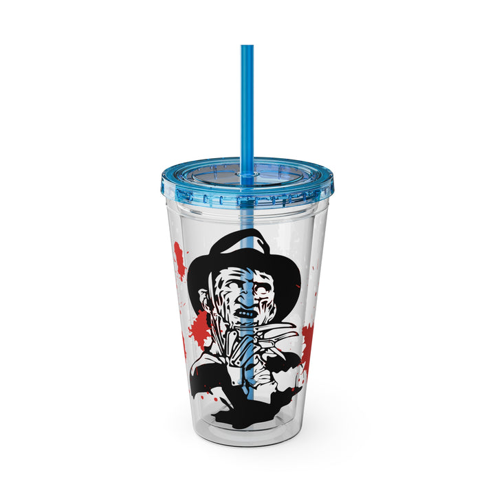 Freddy Halloween=Sunsplash Tumbler with Straw, 16oz