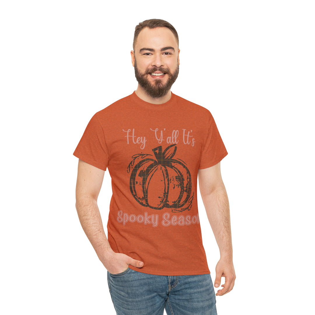 Hey Yall its spooky season-Unisex Heavy Cotton Tee