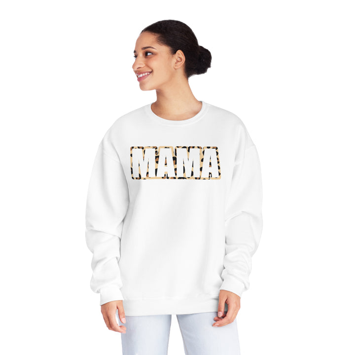 white leopard MAMA Unisex NuBlend® Crewneck Sweatshirt