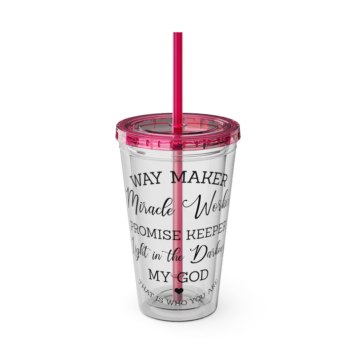 Way Maker=Sunsplash Tumbler with Straw, 16oz