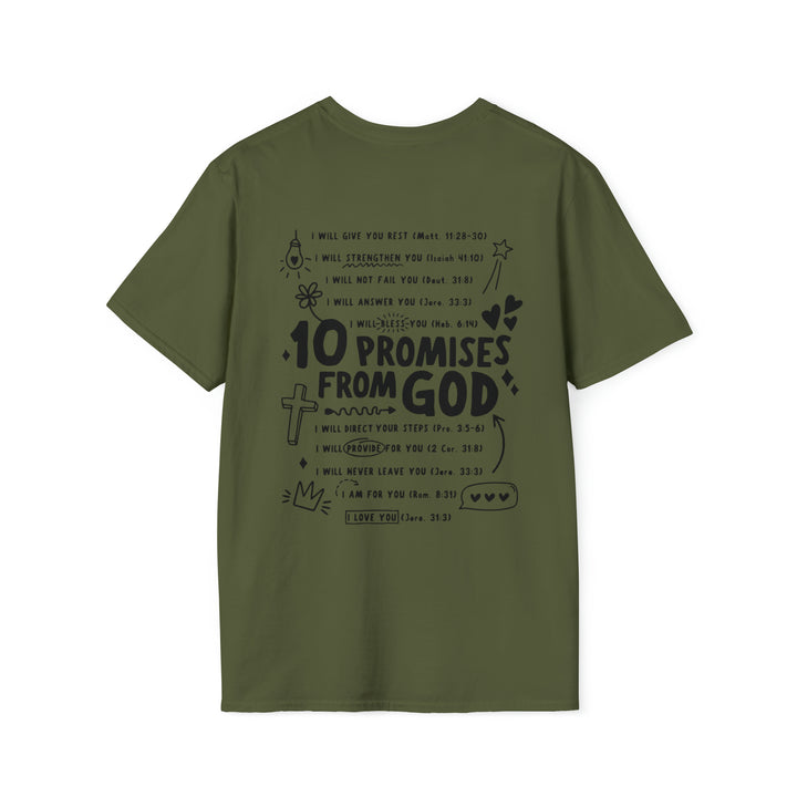 10 Promises For God=Unisex Softstyle T-Shirt
