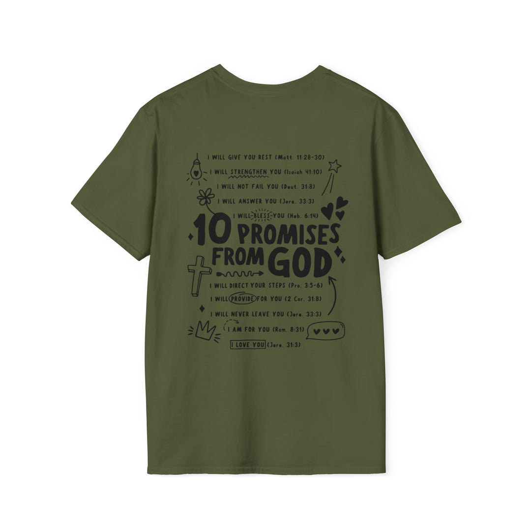 10 Promises For God=Unisex Softstyle T-Shirt