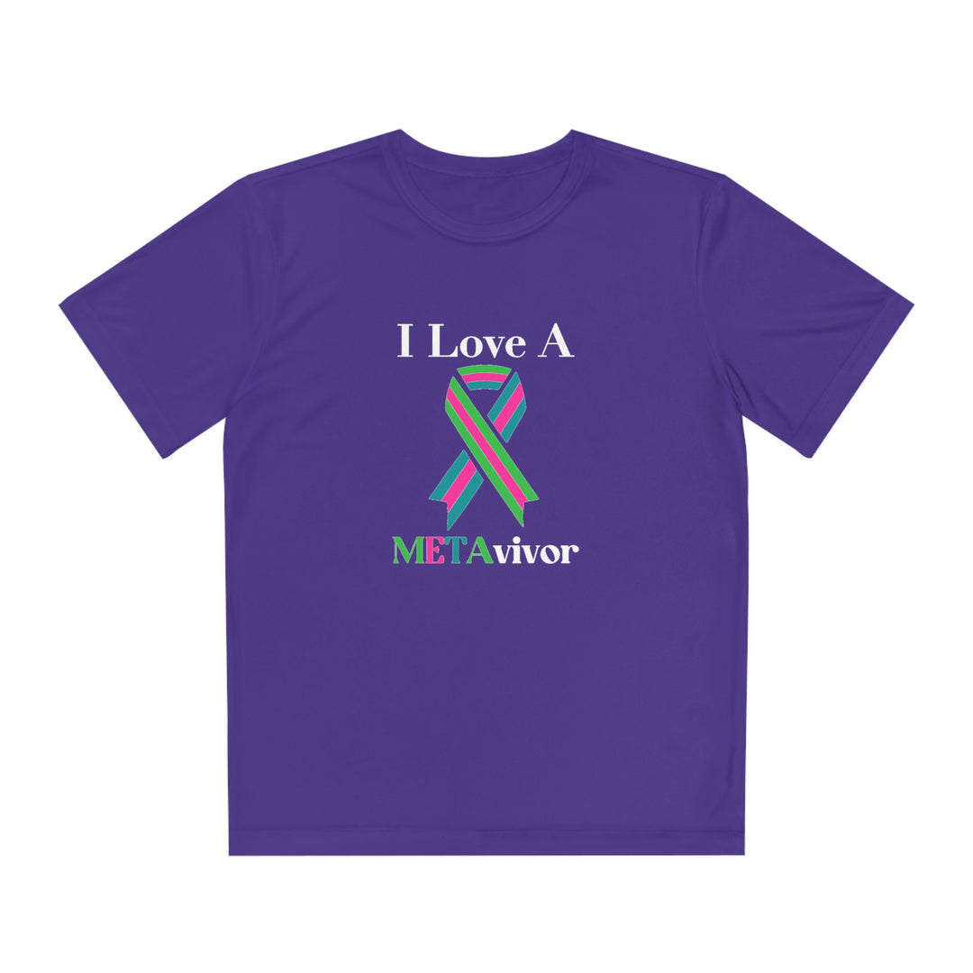 I Love A METAvivor Youth Competitor Tee
