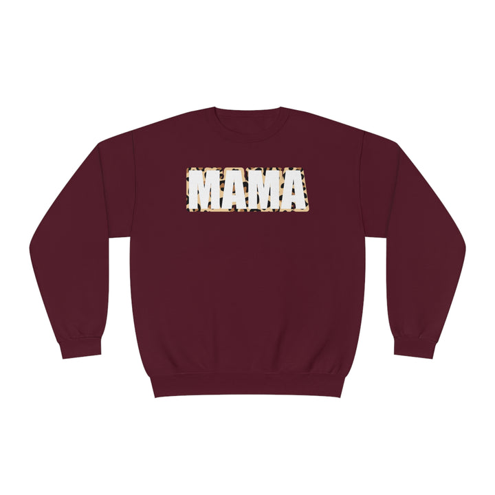 white leopard MAMA Unisex NuBlend® Crewneck Sweatshirt