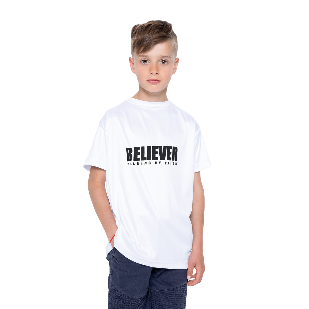 Believer walking by Faith=Kids Sports Jersey (AOP)