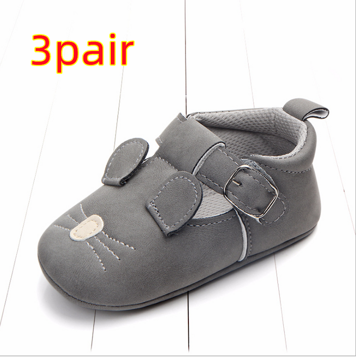 Spring and autumn cartoon animal baby shoes matte leather non-slip soft bottom baby shoes wholesale 0884