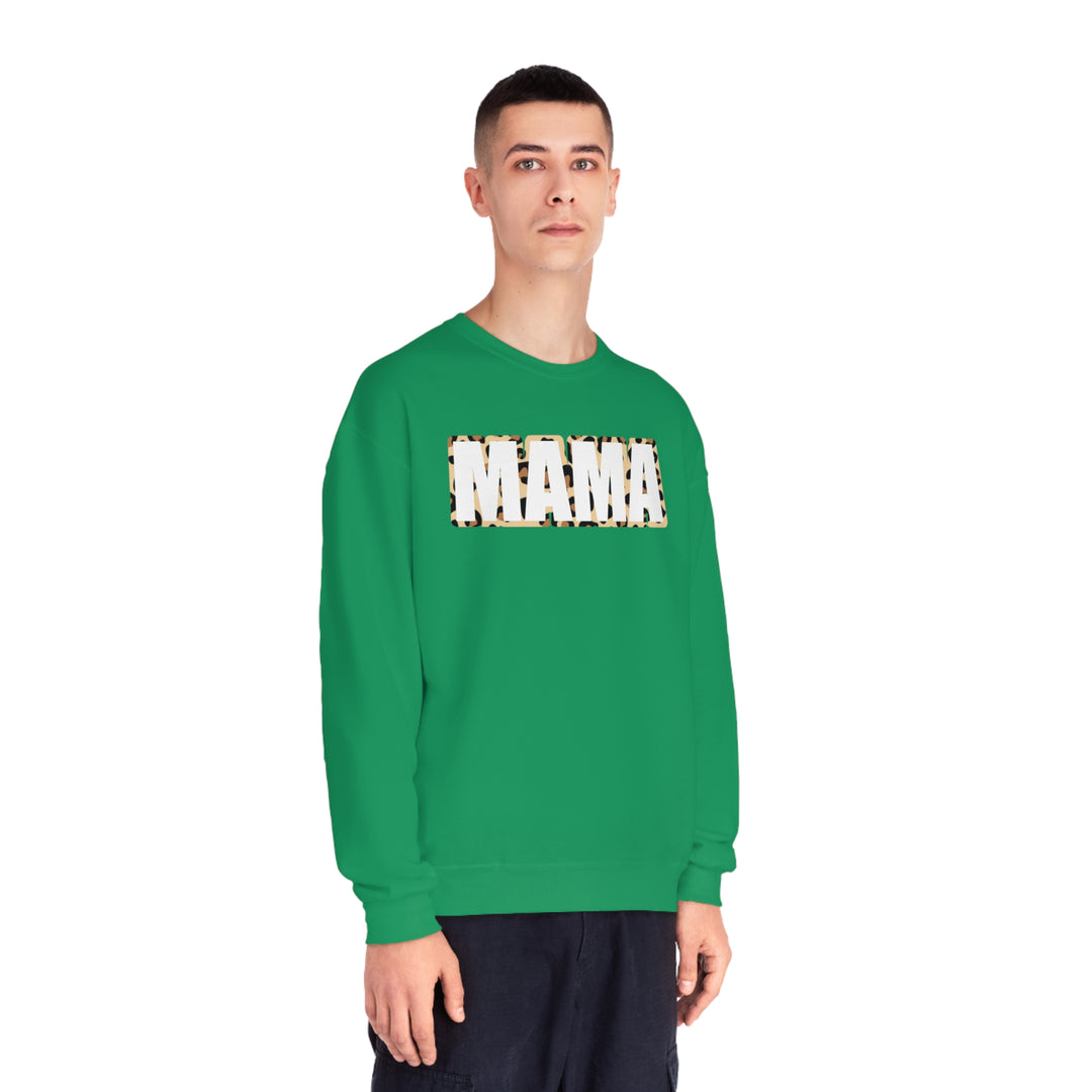 white leopard MAMA Unisex NuBlend® Crewneck Sweatshirt
