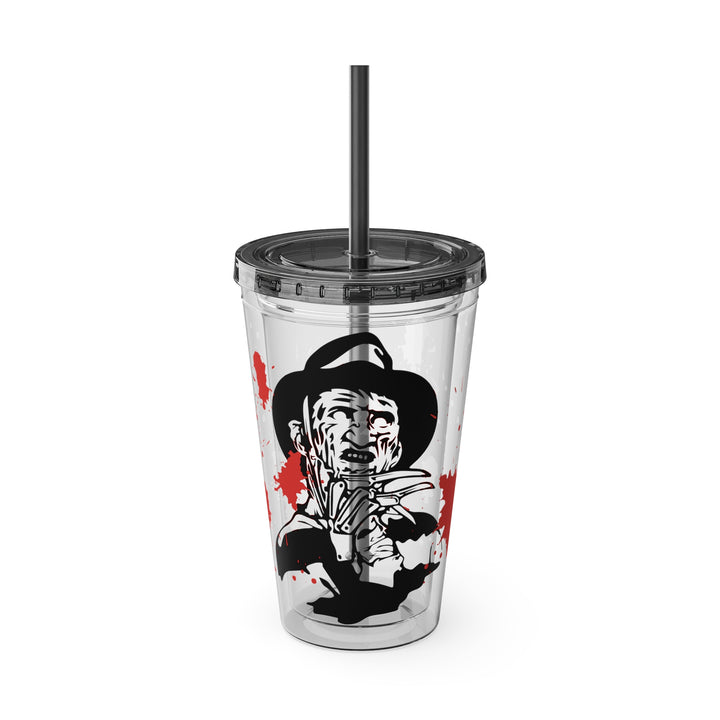 Freddy Halloween=Sunsplash Tumbler with Straw, 16oz