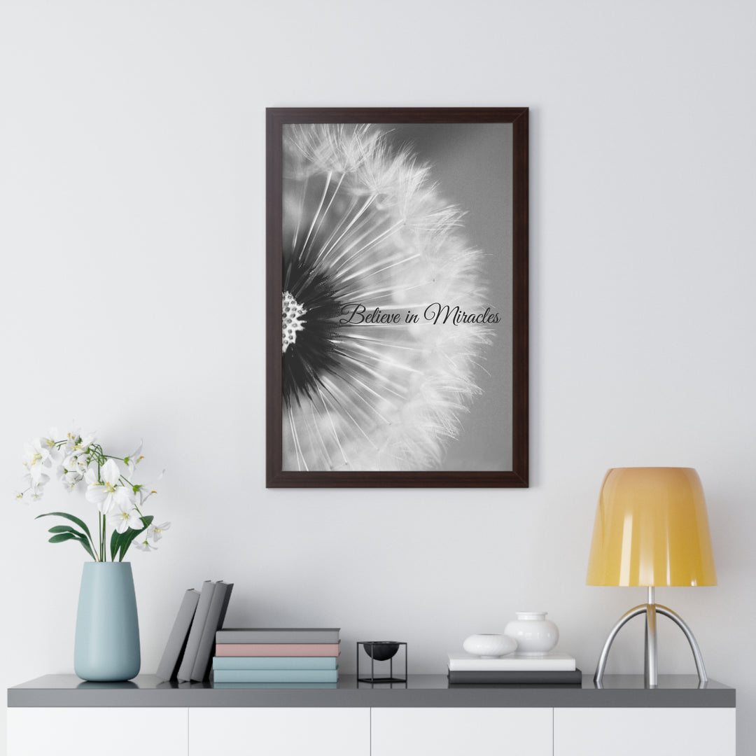 BELIEVE IN MIRACLES=Framed Vertical Poster