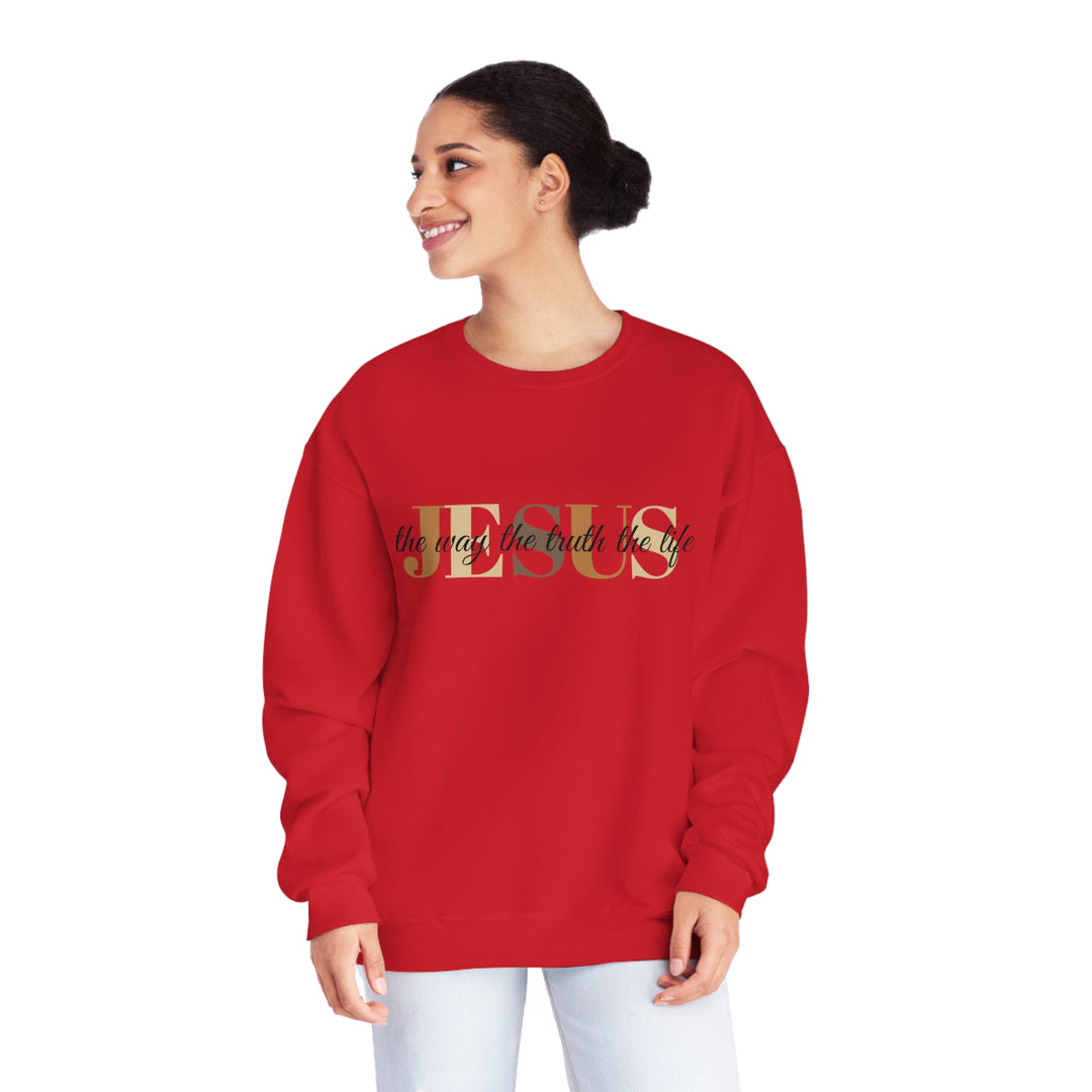 Jesus The Way The Truth The Life Unisex NuBlend® Crewneck Sweatshirt