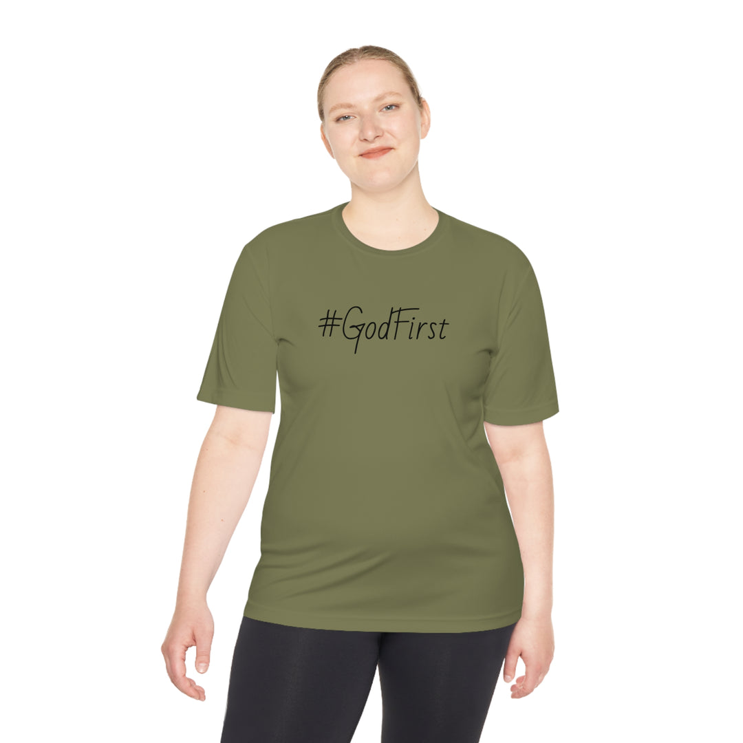 #GodFirst-Unisex Moisture Wicking Tee