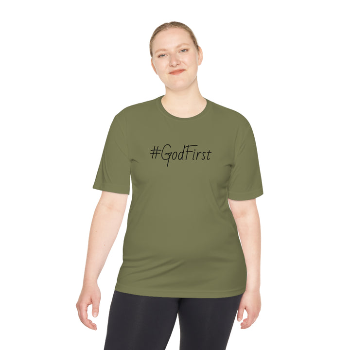 #GodFirst-Unisex Moisture Wicking Tee