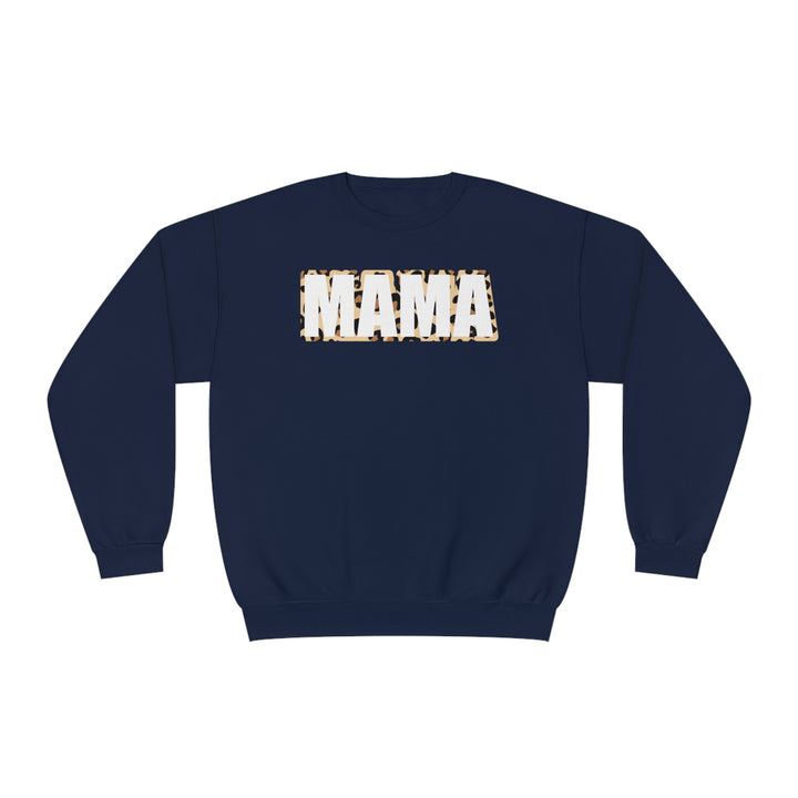 white leopard MAMA Unisex NuBlend® Crewneck Sweatshirt