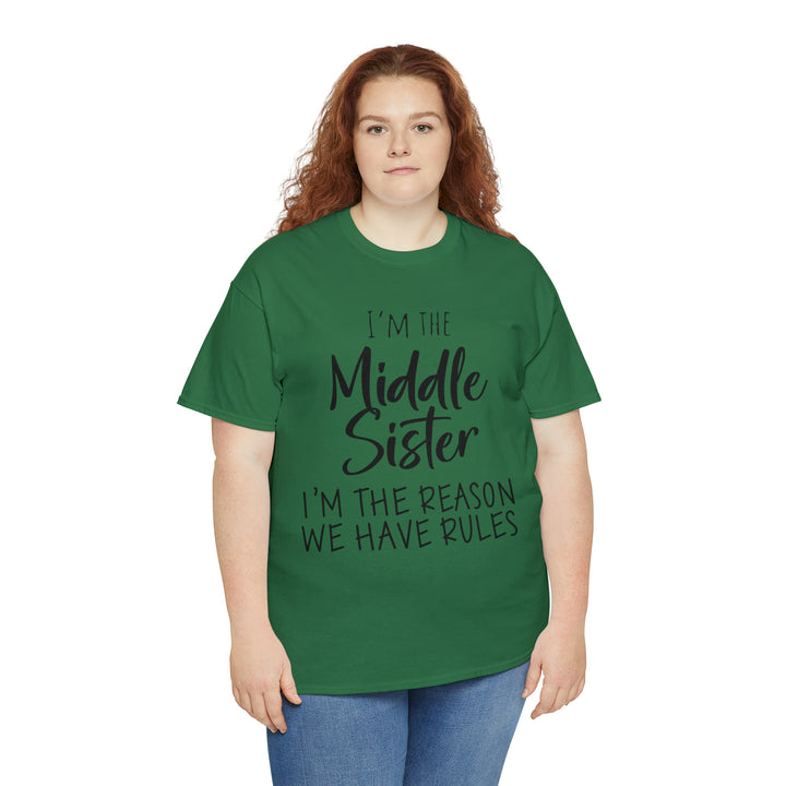 IM THE MIDDLE=Unisex Heavy Cotton Tee