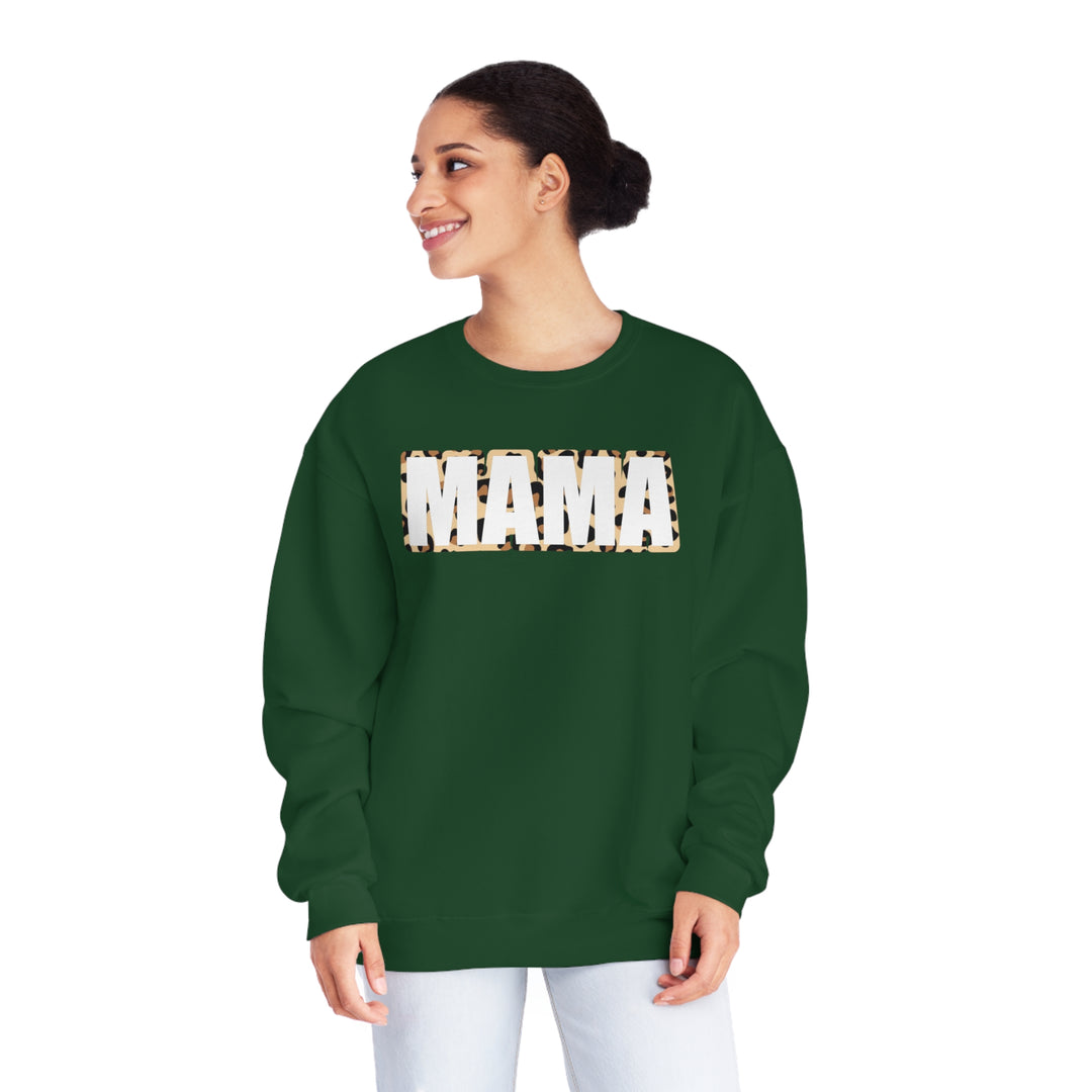 white leopard MAMA Unisex NuBlend® Crewneck Sweatshirt