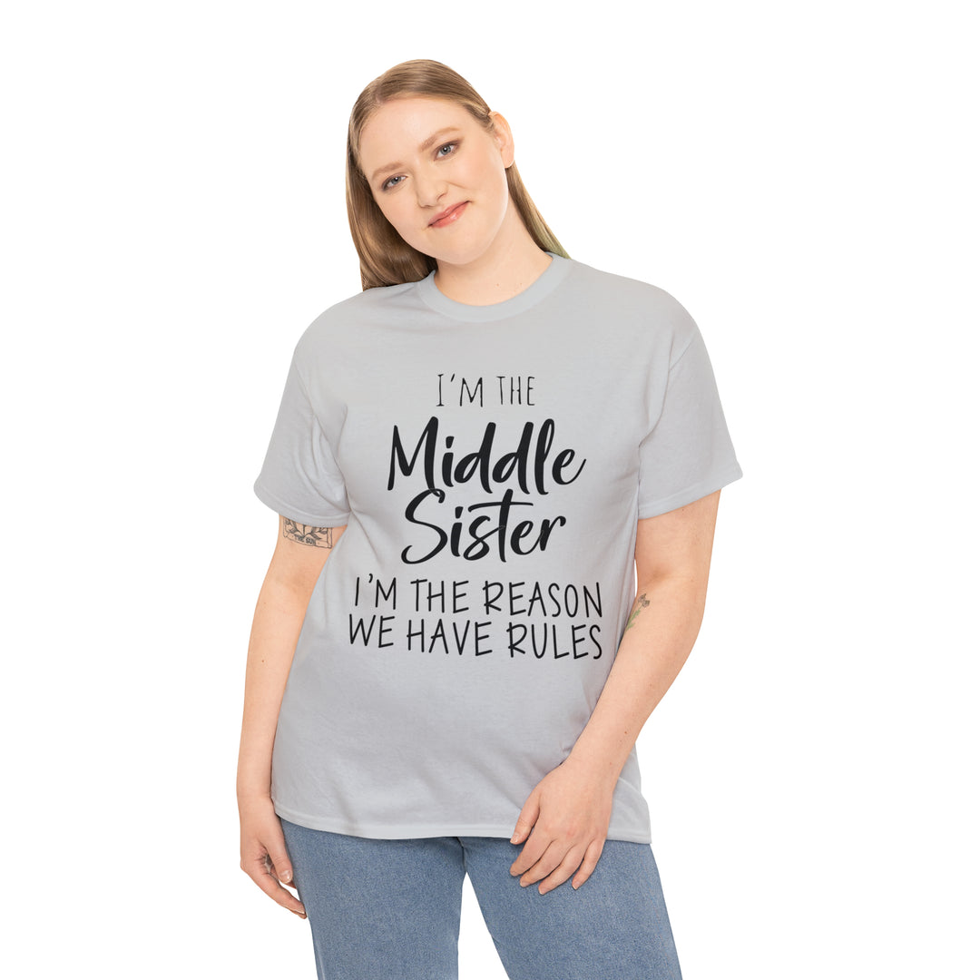 IM THE MIDDLE=Unisex Heavy Cotton Tee
