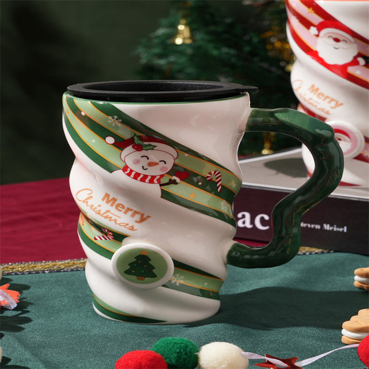 Christmas Couple Ceramic Mug Home Office Milk Breakfast Cup