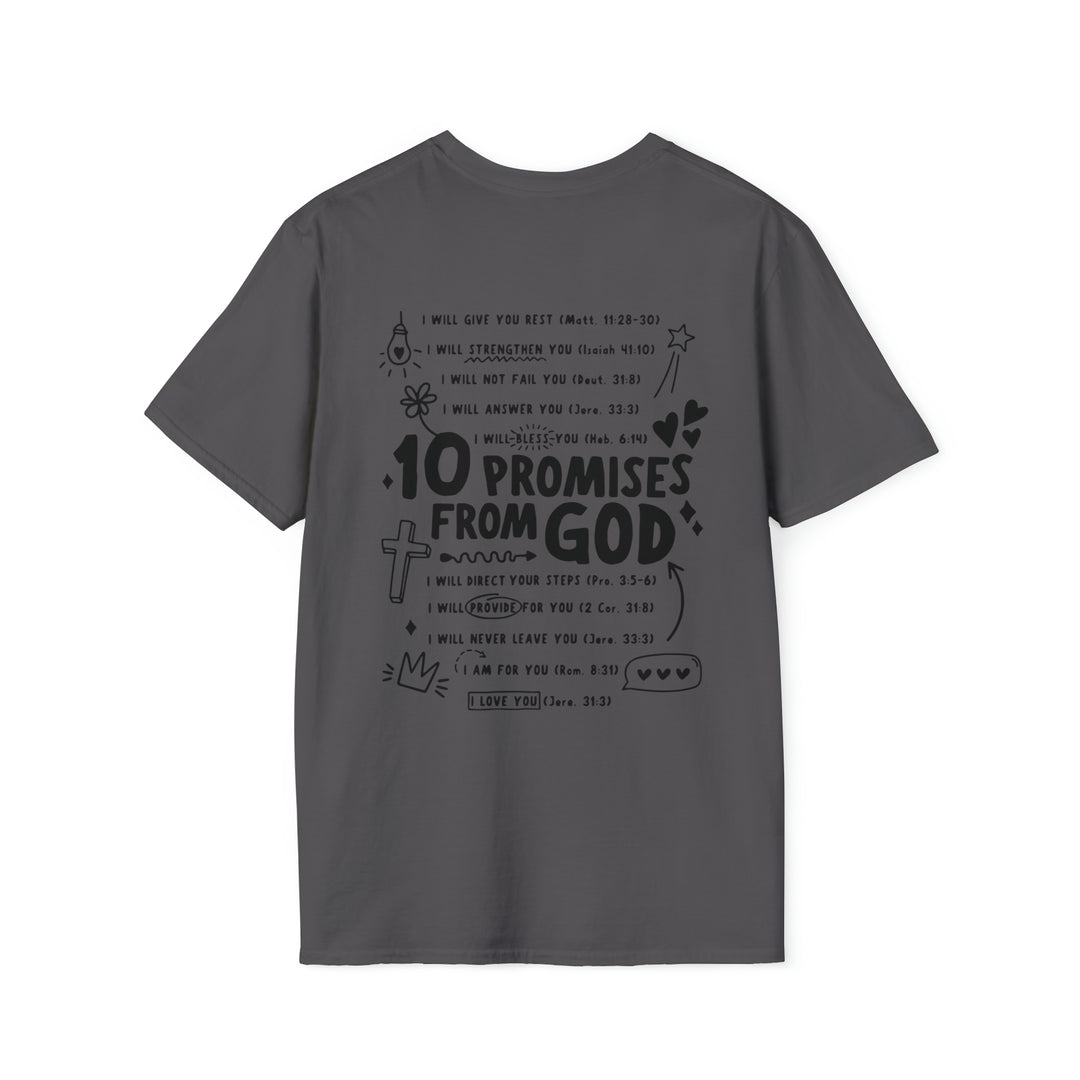 10 Promises For God=Unisex Softstyle T-Shirt