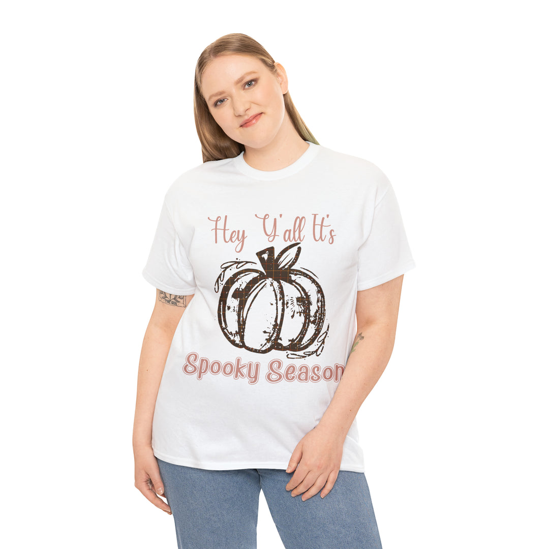 Hey Yall its spooky season-Unisex Heavy Cotton Tee