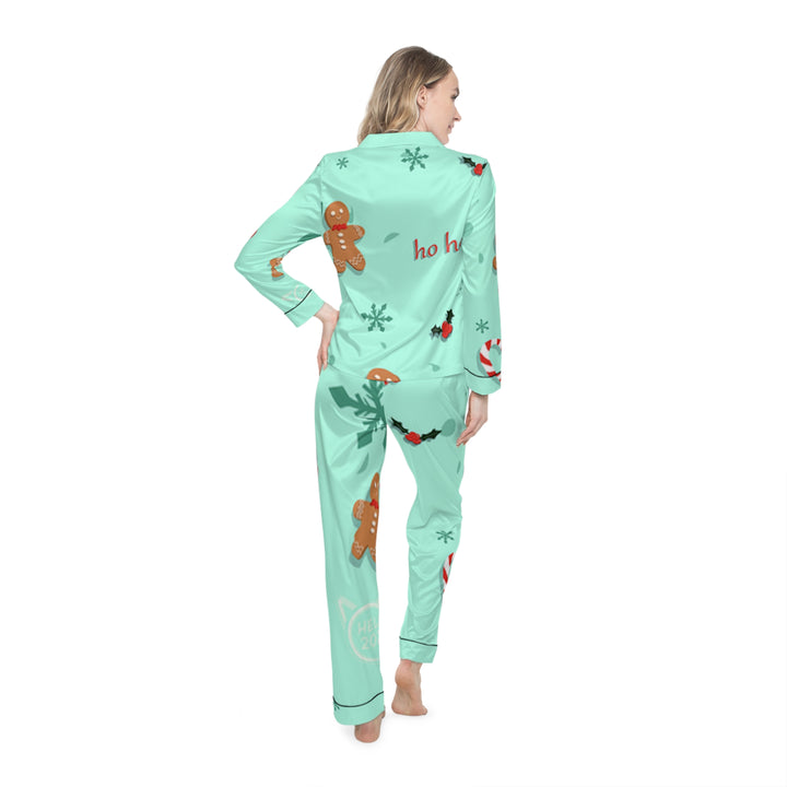 Ho Ho Ho Women's Satin Pajamas (AOP)