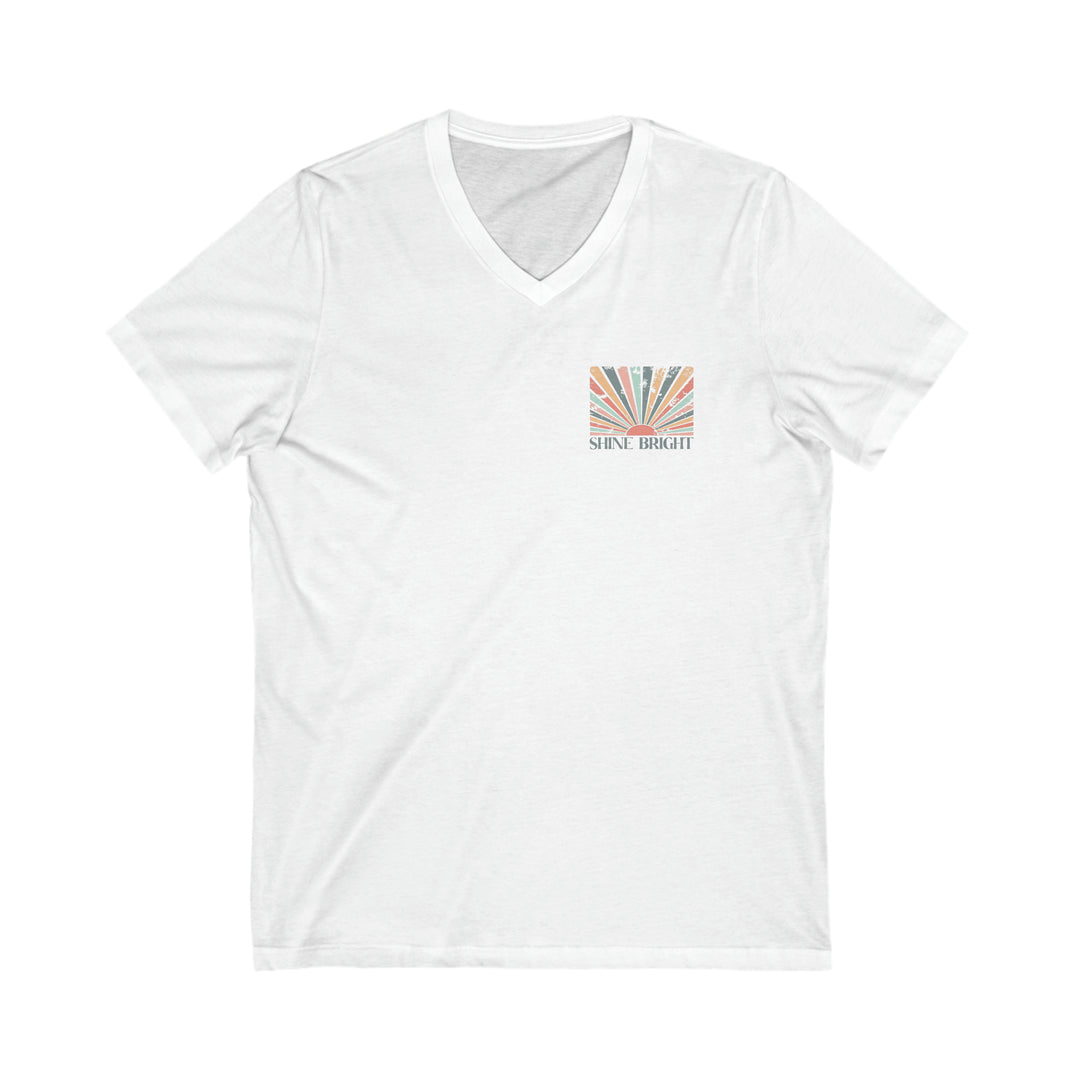 Shine Bright=Unisex Jersey Short Sleeve V-Neck Tee