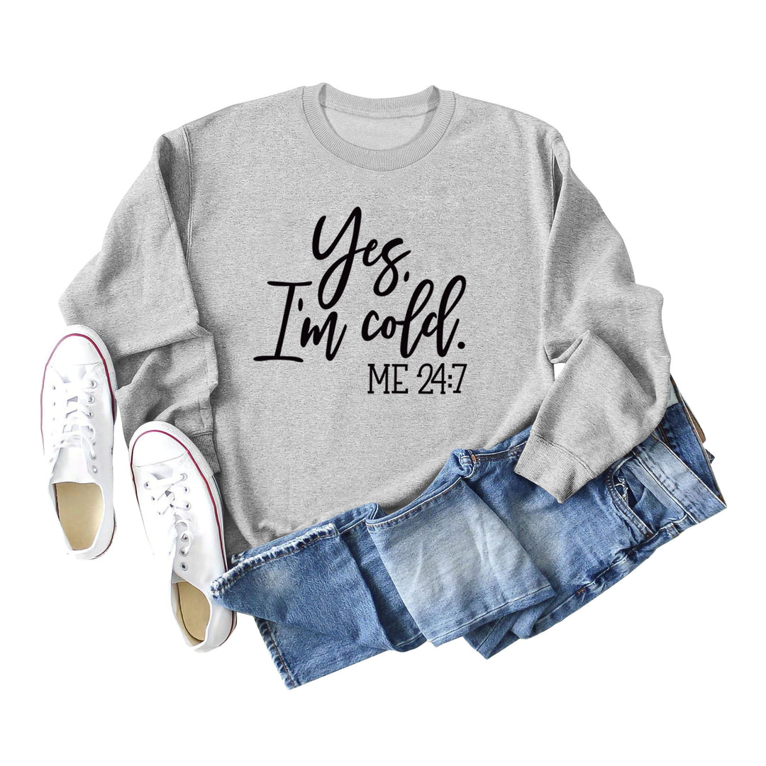 Letter Print Sweatshirt Crew Neck Cotton Women's Retro Fashion