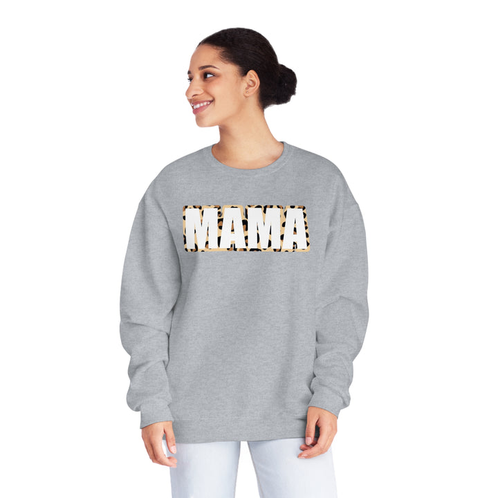 white leopard MAMA Unisex NuBlend® Crewneck Sweatshirt