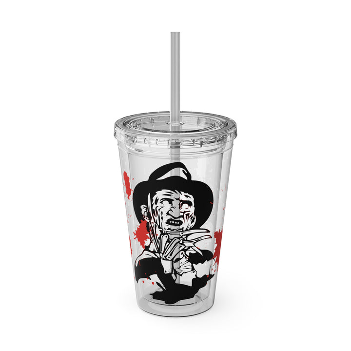 Freddy Halloween=Sunsplash Tumbler with Straw, 16oz