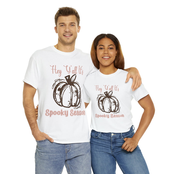 Hey Yall its spooky season-Unisex Heavy Cotton Tee