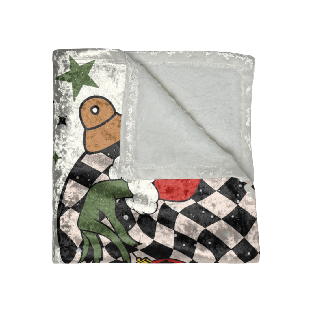 Grinch Crushed Velvet Blanket