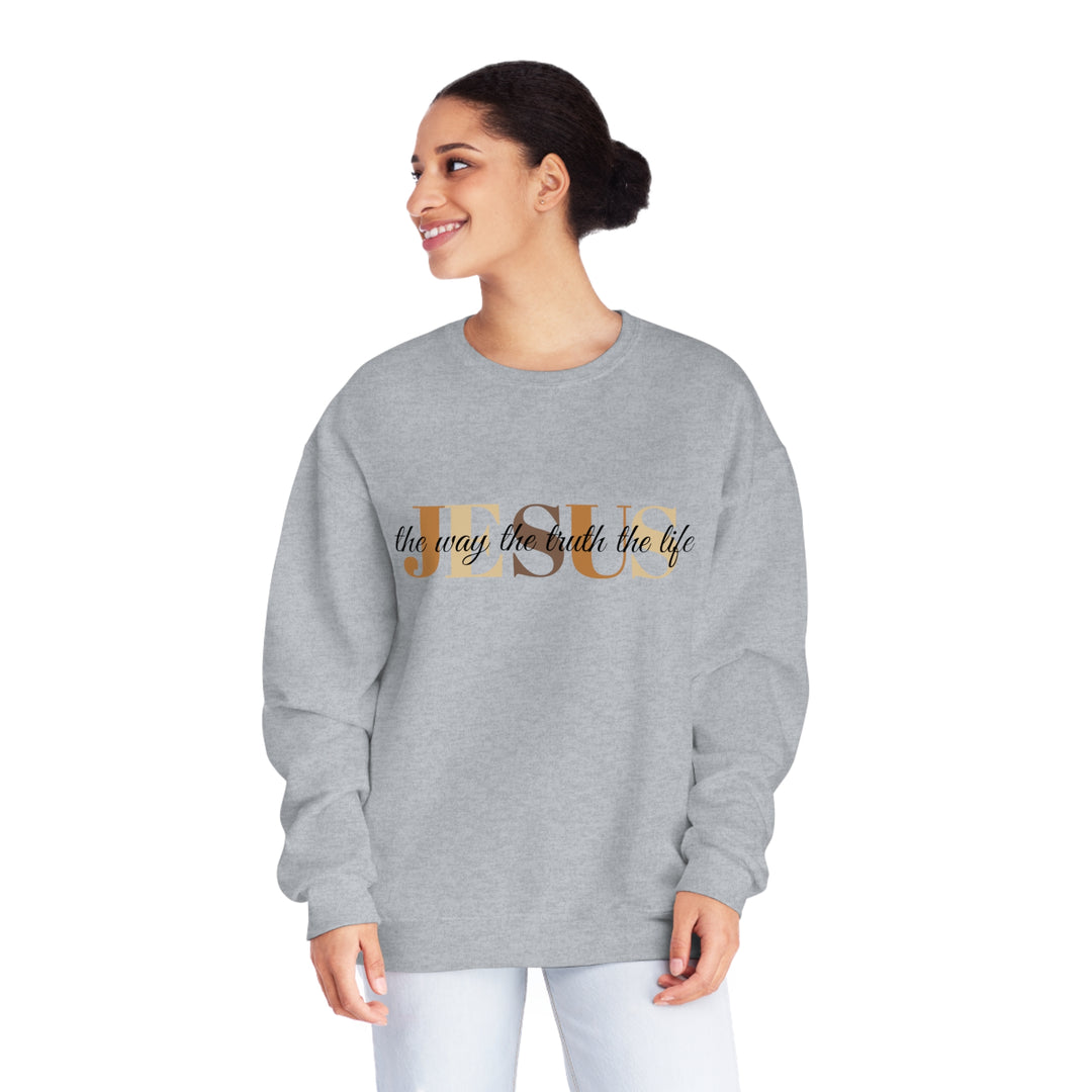 Jesus The Way The Truth The Life Unisex NuBlend® Crewneck Sweatshirt