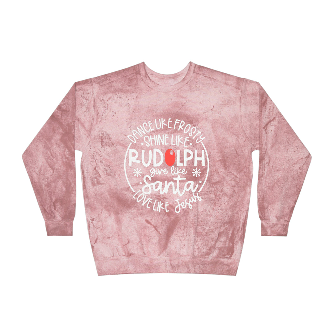 Rudolph=Unisex Color Blast Crewneck Sweatshirt